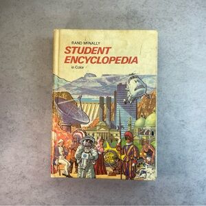 Rand McNally Student Encyclopedia in Color - Illustrated Hardcover - Cream & Red